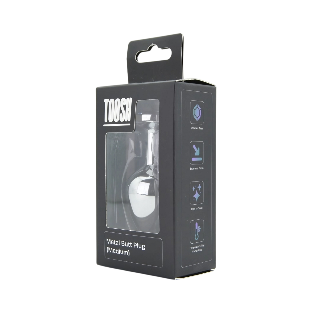 n12815 toosh silver metal butt plug medium clear stone pkg 2 n12815 toosh silver metal butt plug medium clear stone pkg 2