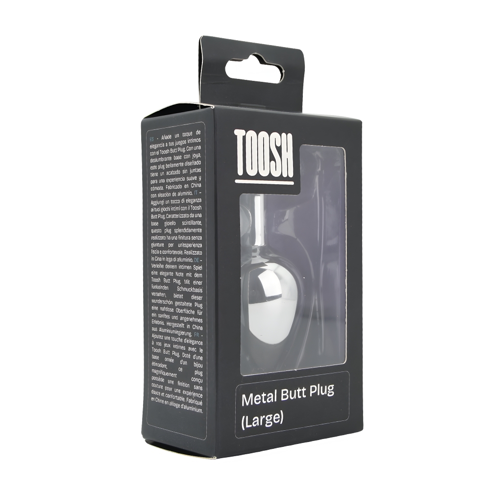 n12816 toosh silver metal butt plug large clear stone pkg 1 n12816 toosh silver metal butt plug large clear stone pkg 1