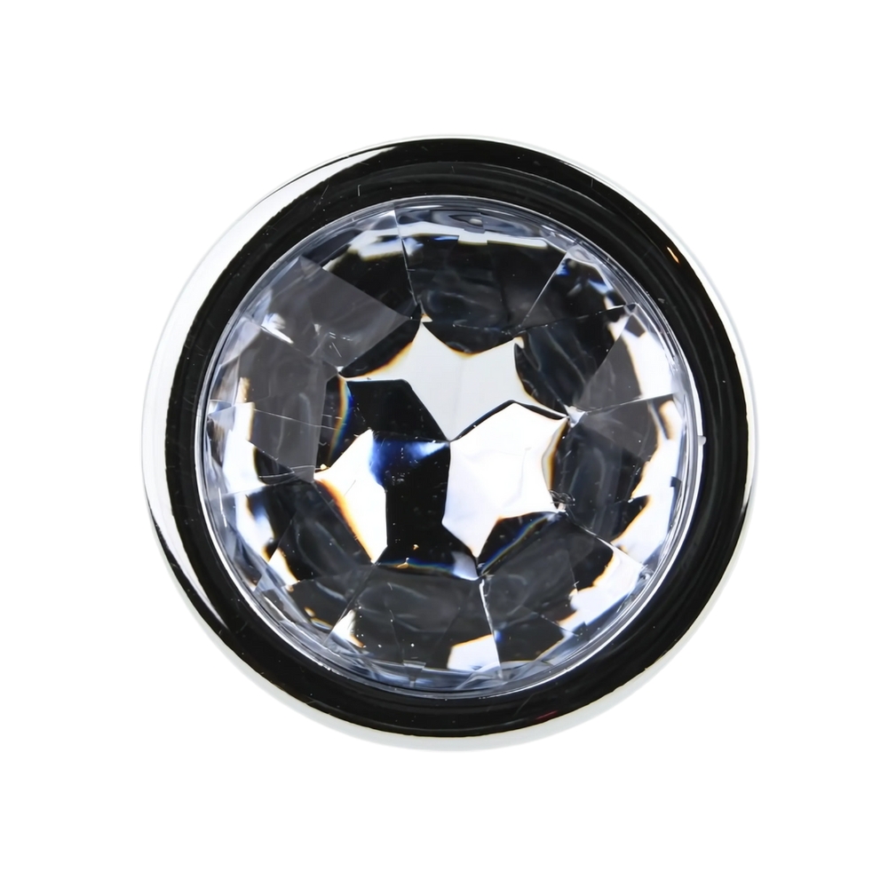 n12816 toosh silver metal butt plug large clear stone stone n12816 toosh silver metal butt plug large clear stone stone