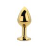 n12818 toosh gold metal butt plug medium clear stone