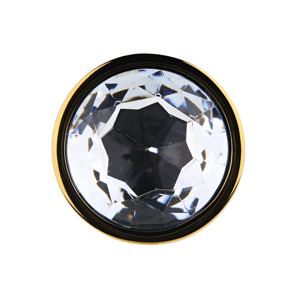 n12819 toosh gold metal butt plug large clear stone stone n12819 toosh gold metal butt plug large clear stone stone