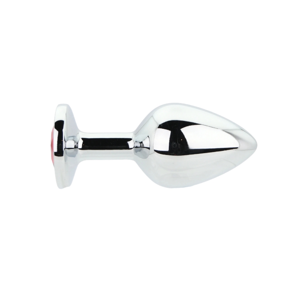 n12821 toosh silver metal butt plug medium red stone 1 n12821 toosh silver metal butt plug medium red stone 1