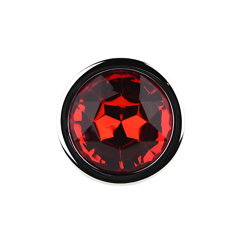 n12821 toosh silver metal butt plug medium red stone jewel n12821 toosh silver metal butt plug medium red stone jewel