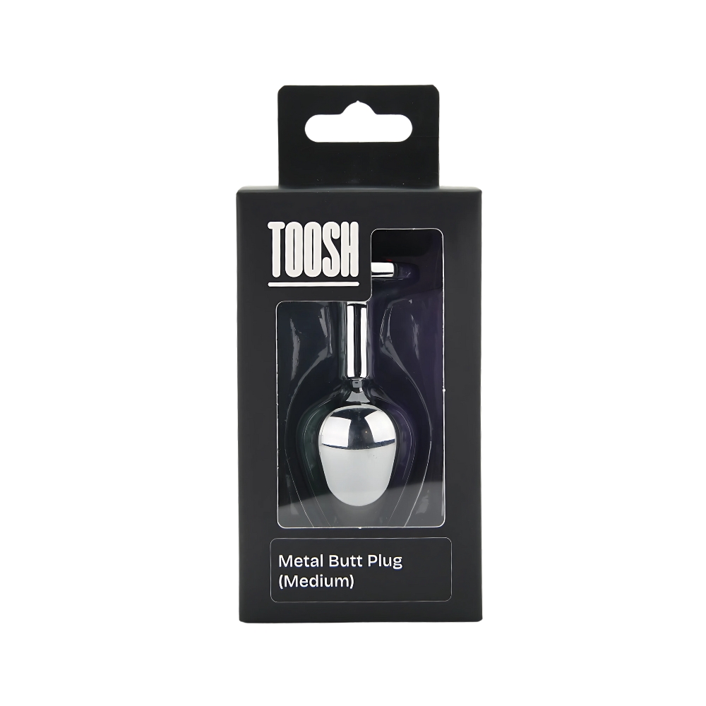n12821 toosh silver metal butt plug medium red stone pkg n12821 toosh silver metal butt plug medium red stone pkg