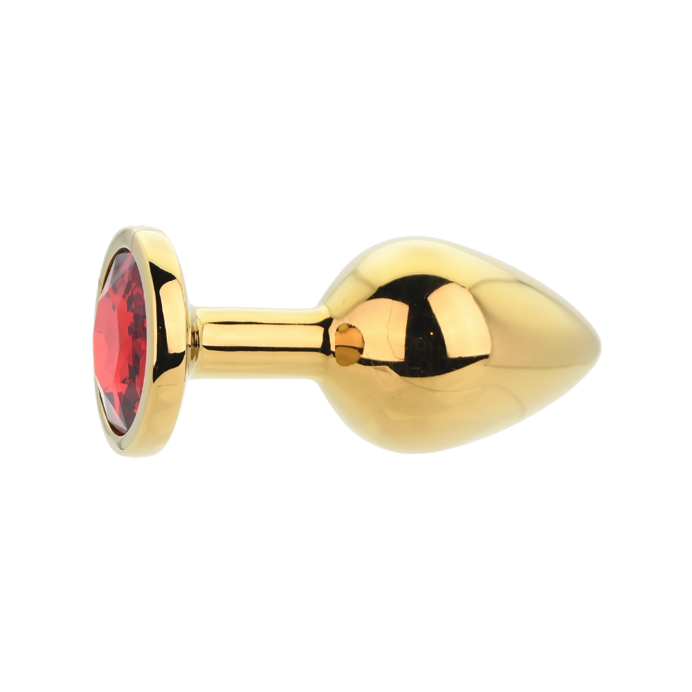 n12824 toosh gold metal butt plug medium red stone 2 n12824 toosh gold metal butt plug medium red stone 2