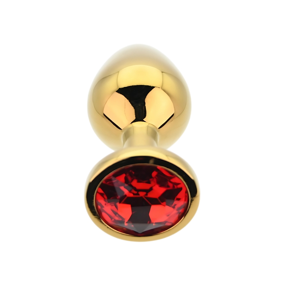 n12824 toosh gold metal butt plug medium red stone 5 n12824 toosh gold metal butt plug medium red stone 5
