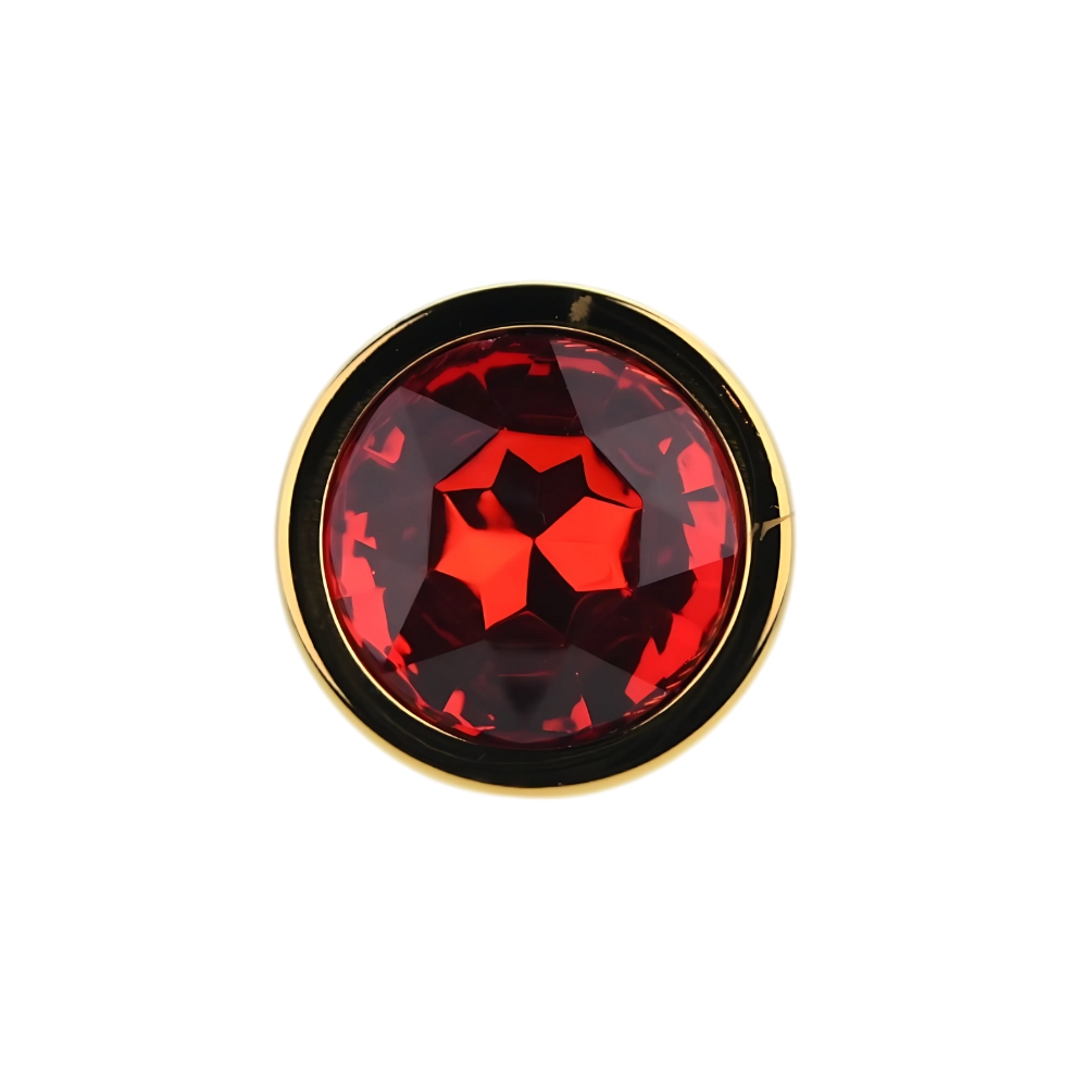 n12824 toosh gold metal butt plug medium red stone jewel n12824 toosh gold metal butt plug medium red stone jewel