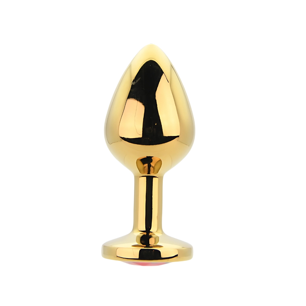 n12824 toosh gold metal butt plug medium red stone n12824 toosh gold metal butt plug medium red stone