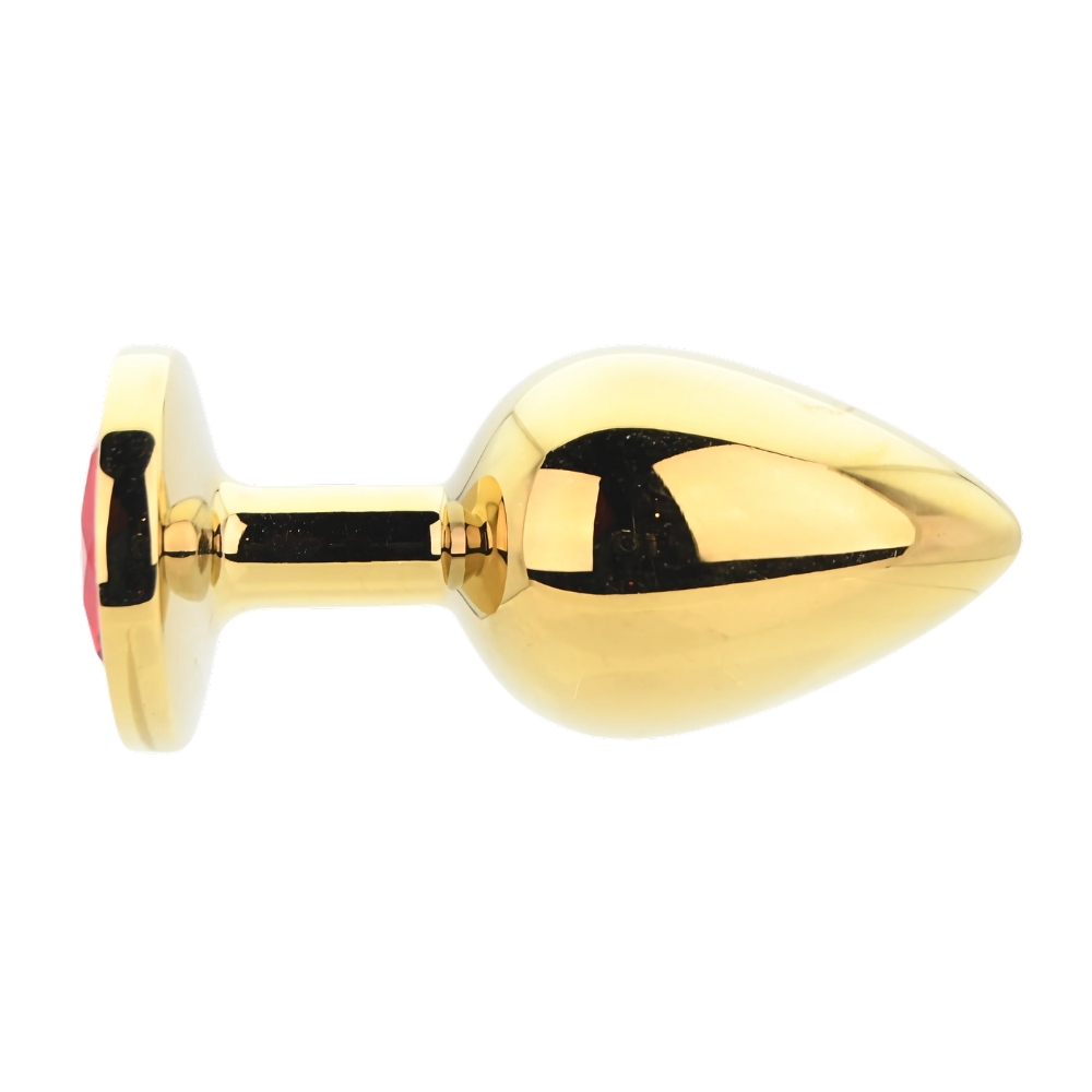n12825 toosh gold metal butt plug large red stone 1 n12825 toosh gold metal butt plug large red stone 1