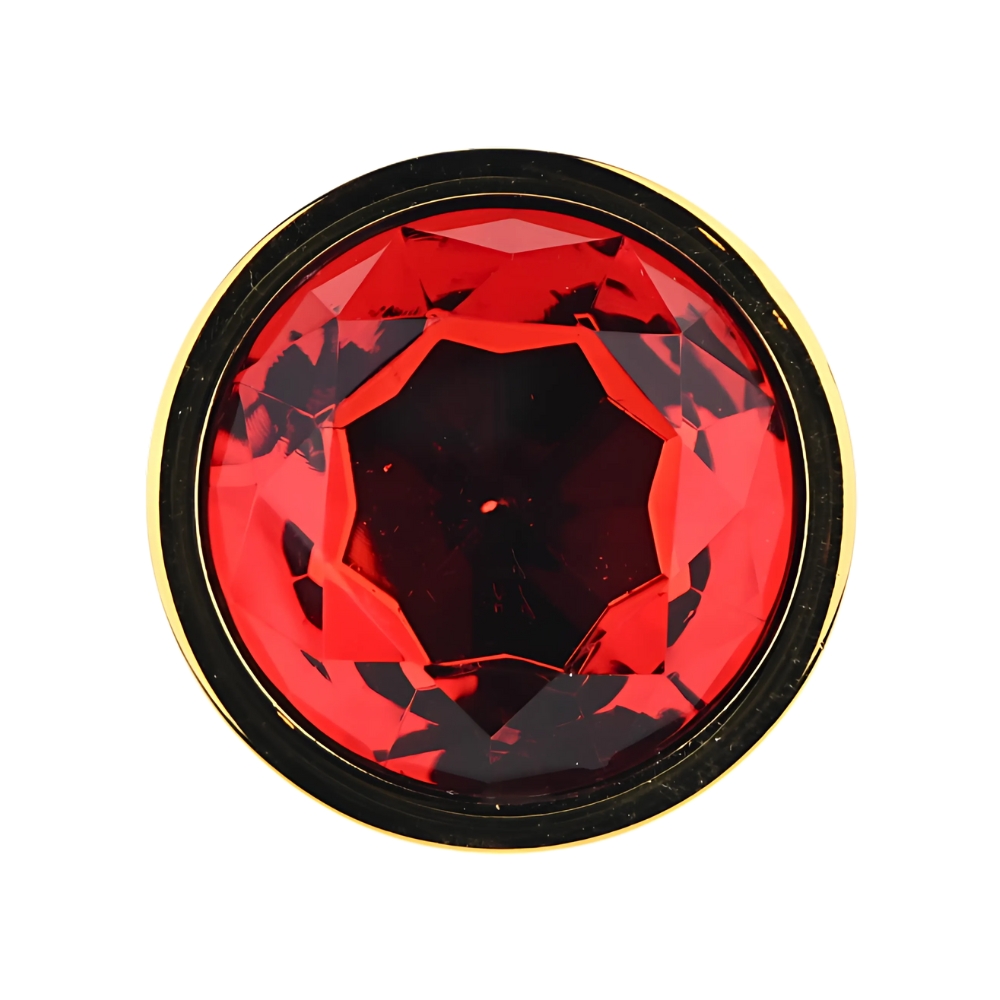 n12825 toosh gold metal butt plug large red stone stone n12825 toosh gold metal butt plug large red stone stone