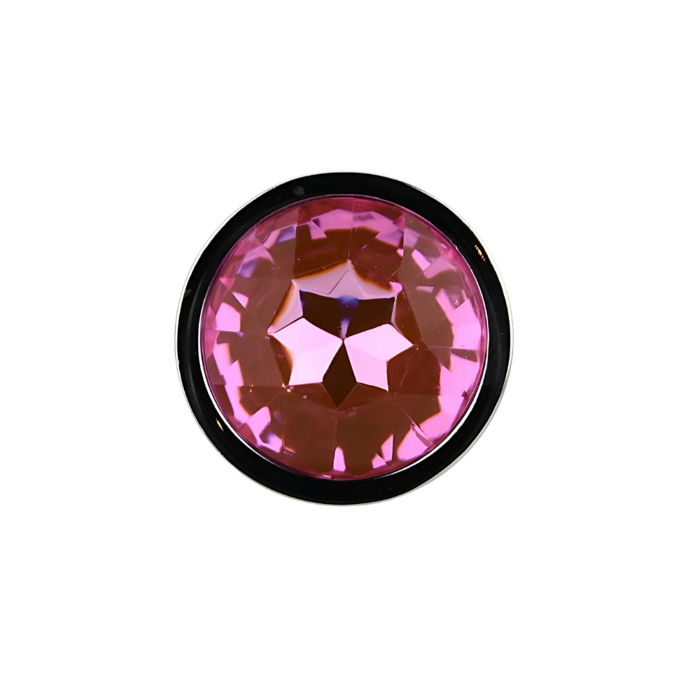 n12826 toosh silver metal butt plug small pink stone jewel n12826 toosh silver metal butt plug small pink stone jewel