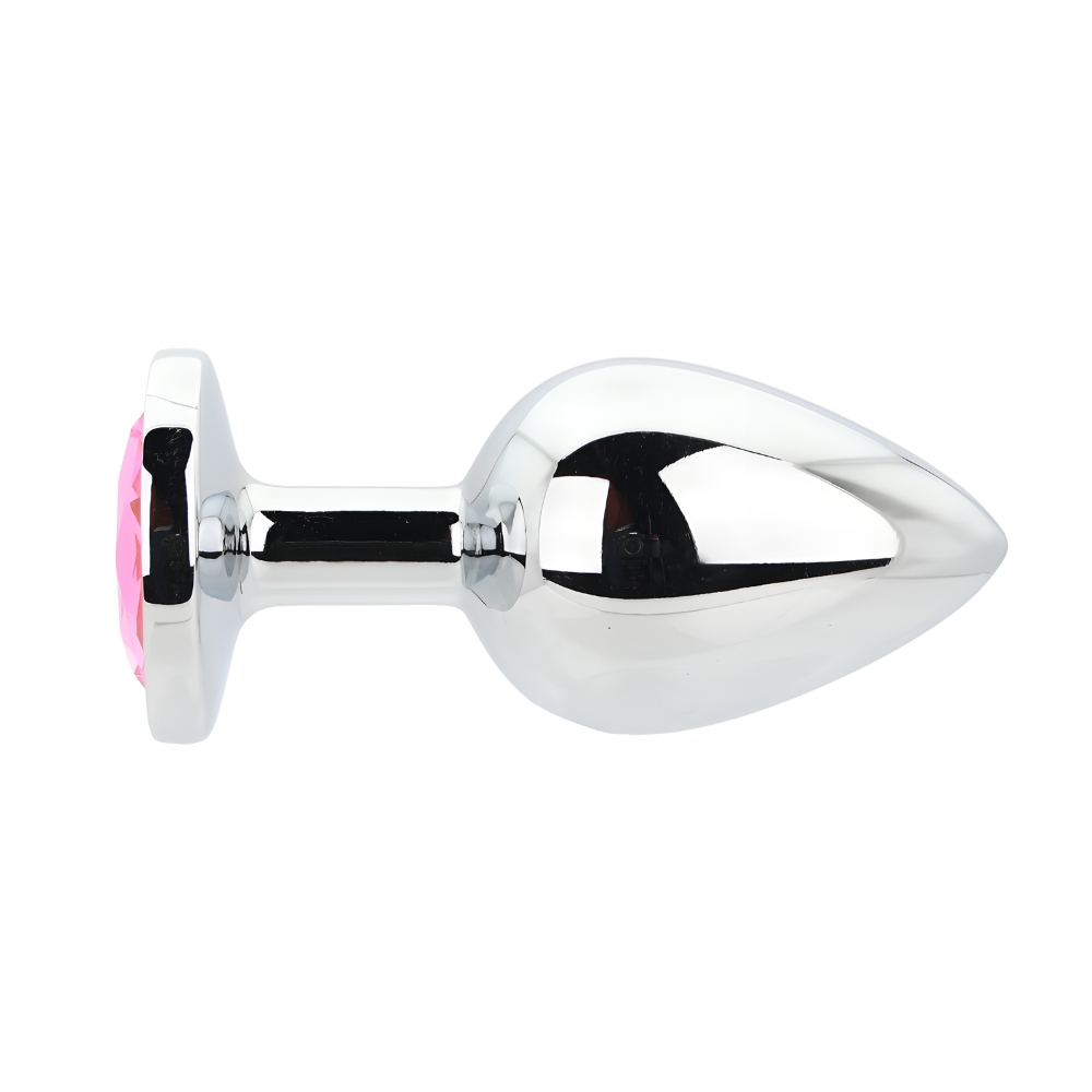 n12828 toosh silver metal butt plug large pink stone 1 n12828 toosh silver metal butt plug large pink stone 1