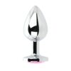 n12828 toosh silver metal butt plug large pink stone