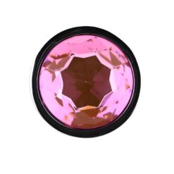 n12828 toosh silver metal butt plug large pink stone stone