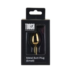 n12829 toosh gold metal butt plug small pink stone pkg