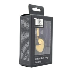 n12831 toosh gold metal butt plug large pink pkg 1