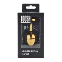 n12831 toosh gold metal butt plug large pink pkg