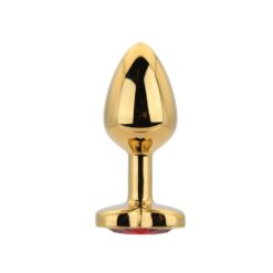 n12835 toosh heart shaped gold with red stone small