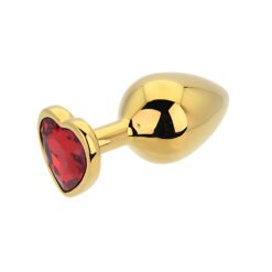 n12836 toosh heart shaped gold with red stone medium 3