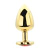 n12837 toosh heart shaped gold butt plug with red stone large
