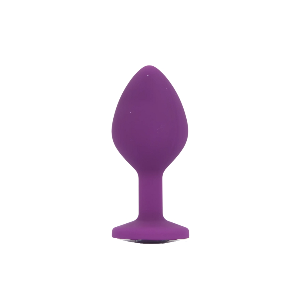 n12841 toosh silicone butt plug purple set of 3 clear stone medium n12841 toosh silicone butt plug purple set of 3 clear stone medium