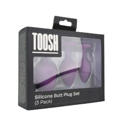 n12841 toosh silicone butt plug purple set of 3 clear stone pkg 1