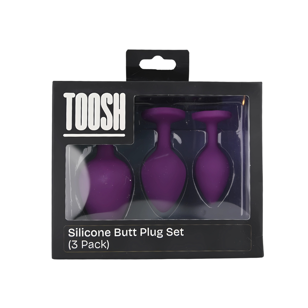n12841 toosh silicone butt plug purple set of 3 clear stone pkg n12841 toosh silicone butt plug purple set of 3 clear stone pkg