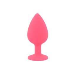 n12842 toosh silicone butt plug pink set of 3 clear stone large