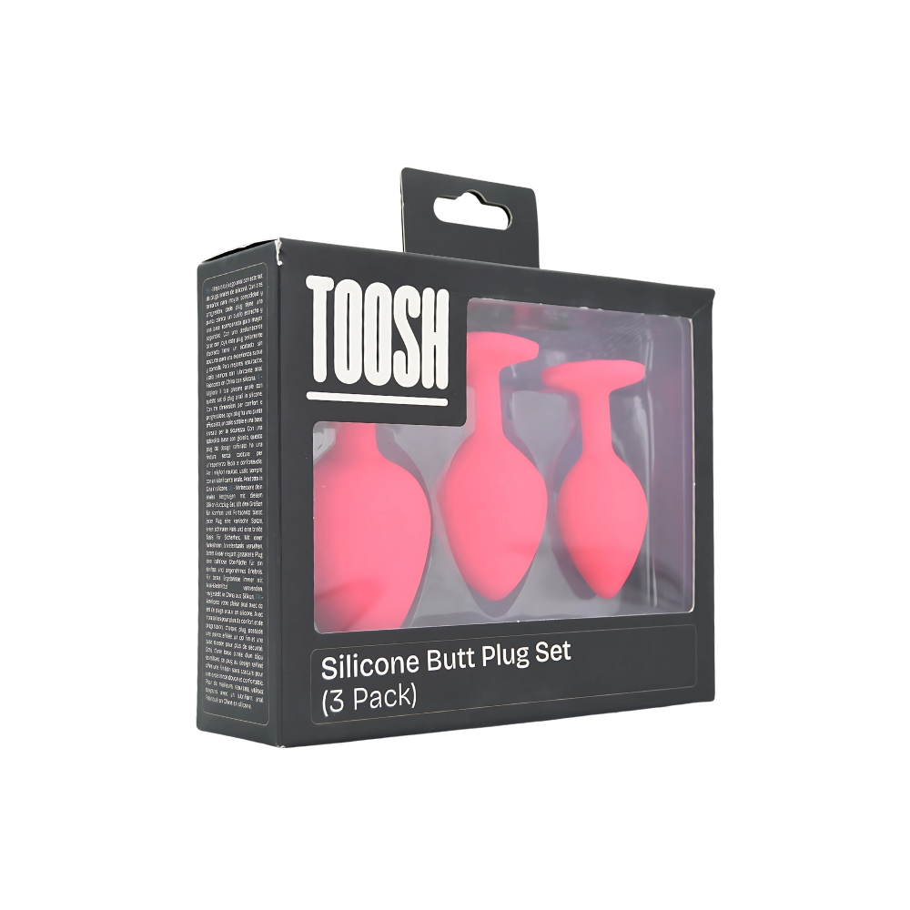 n12842 toosh silicone butt plug pink set of 3 clear stone pkg 1 n12842 toosh silicone butt plug pink set of 3 clear stone pkg 1