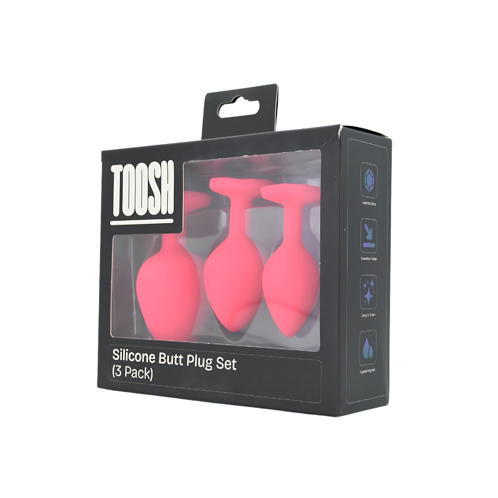 n12842 toosh silicone butt plug pink set of 3 clear stone pkg 2 n12842 toosh silicone butt plug pink set of 3 clear stone pkg 2