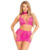 n12878 leg avenue halter crop top mini skirt pink 1