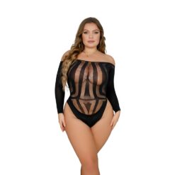 n12899 lace by loving joy plus size long sleeve bodysuit 1