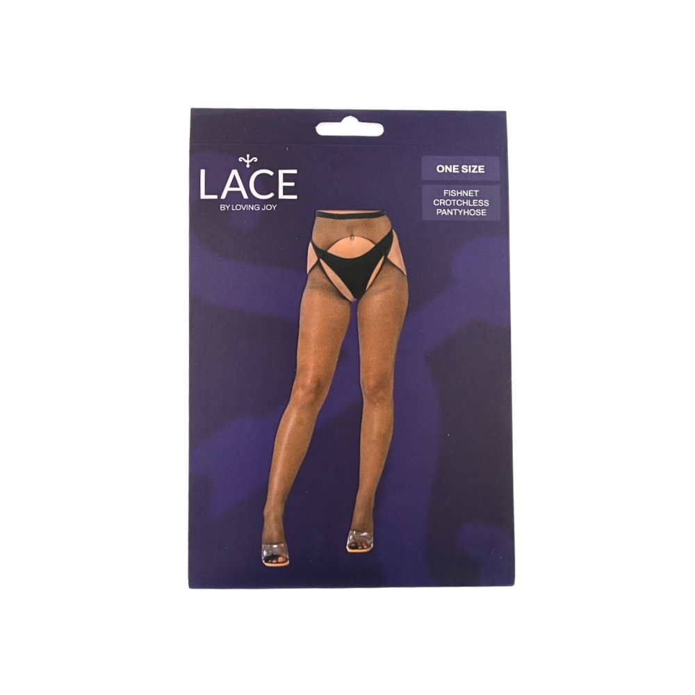 n12906 lace by lj fishnet crotchless pantyhose black pkg n12906 lace by lj fishnet crotchless pantyhose black pkg