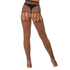 n12908 lace by lj rhinestone suspender tights black 3