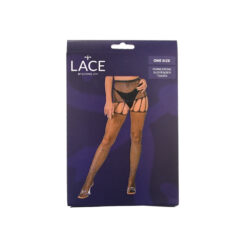 n12908 lace by lj rhinestone suspender tights black pkg
