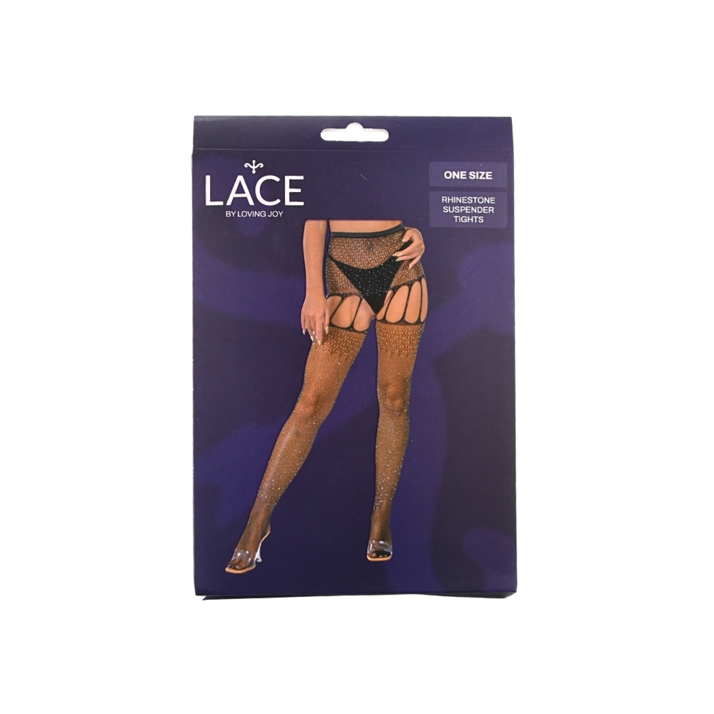n12908 lace by lj rhinestone suspender tights black pkg n12908 lace by lj rhinestone suspender tights black pkg