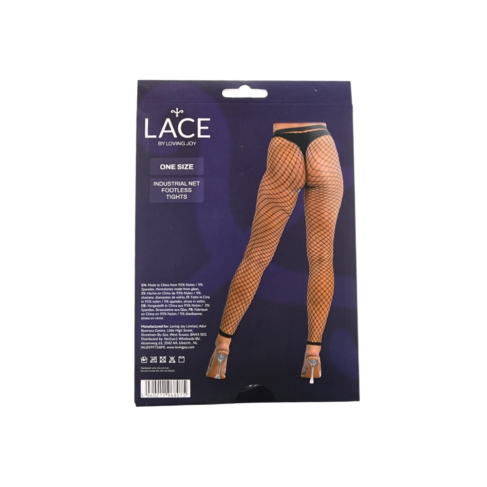n12909 lace by lj one size industrial net footless tights black pkg bk n12909 lace by lj one size industrial net footless tights black pkg bk