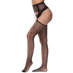 n12910 lace by lj lace up suspender tights 3