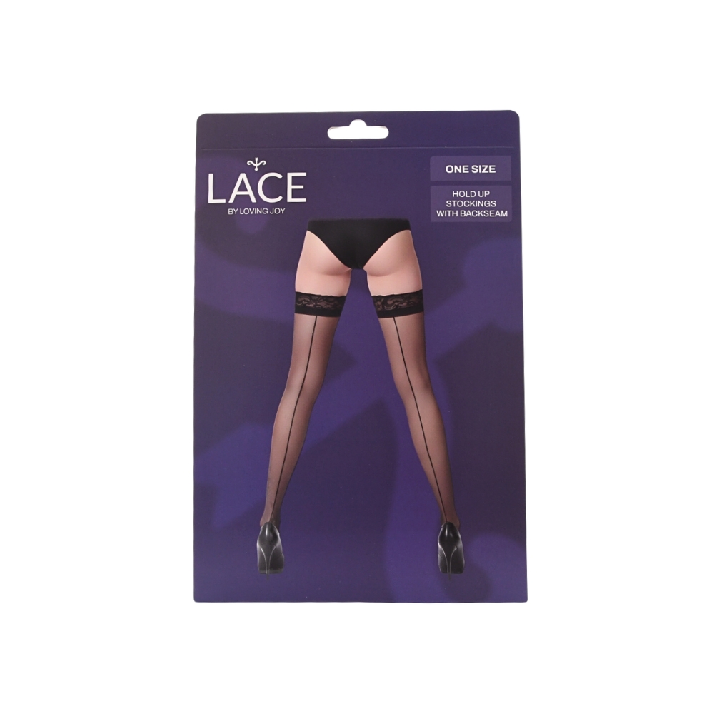 n12914 lace by lj sheer hold up stockings with backseam black pkg n12914 lace by lj sheer hold up stockings with backseam black pkg