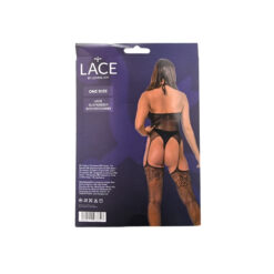 n12916 lace by lj lace suspender bodystocking black pkg bk