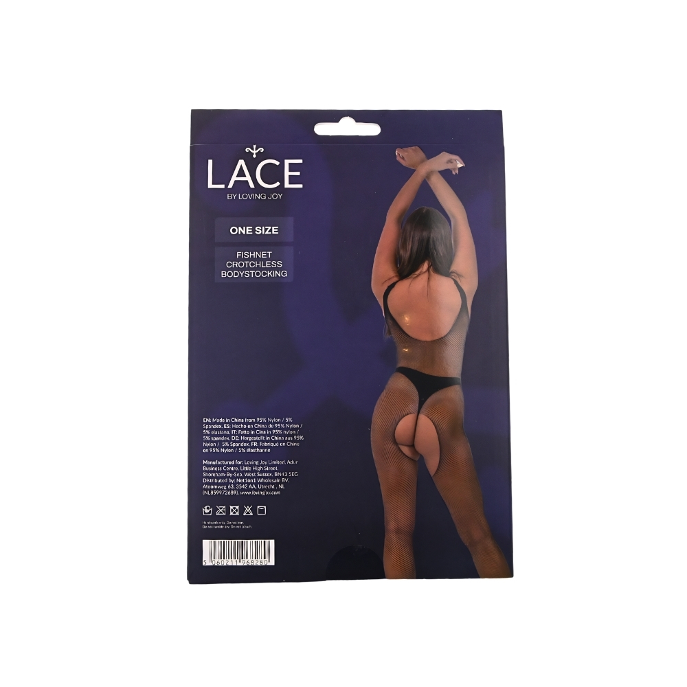 n12921 lace by lj fishnet crotchless bodystocking black pkg bk n12921 lace by lj fishnet crotchless bodystocking black pkg bk