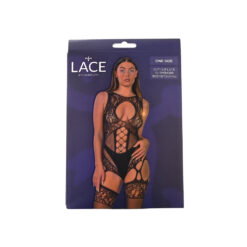 n12923 lace by lj cut out lace suspender bodystocking black pkg