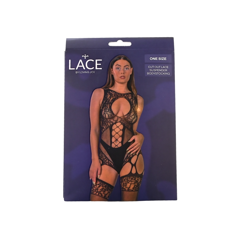 n12923 lace by lj cut out lace suspender bodystocking black pkg n12923 lace by lj cut out lace suspender bodystocking black pkg