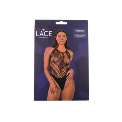 n12927 lace by lj floral halter bodysuit black pkg