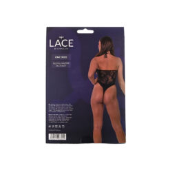 n12927 lace by lj floral halter bodysuit black pkg bk
