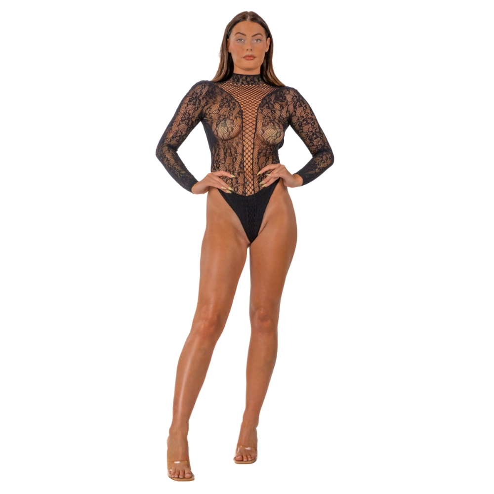 n12928 lace by lj high neck lace bodysuit black 1 2 n12928 lace by lj high neck lace bodysuit black 1 2