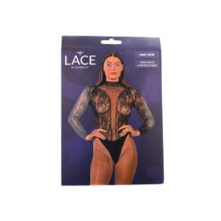 n12928 lace by lj high neck lace bodysuit black pkg