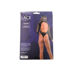 n12928 lace by lj high neck lace bodysuit black pkg bk