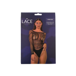 n12929 lace by lj seamless lace longsleeved bodysuit black pkg