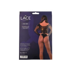 n12929 lace by lj seamless lace longsleeved bodysuit black pkg bk